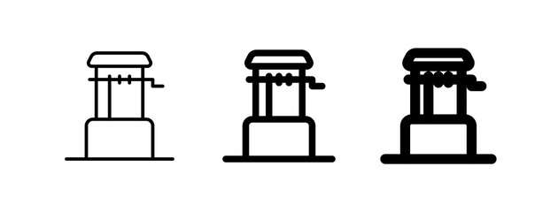 Editable water well vector icon. Water source, rural, structure. Part of a big icon set family. Perfect for web and app interfaces, presentations, infographics, etc