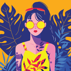 fashion woman. summer concept. lifestyle shopping vector illustration