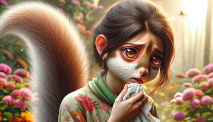 squirrel allergic. allergies. AI generated.