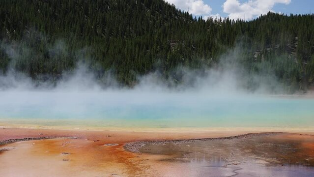 Majestic Geothermal Pool in Yellowstone National Park