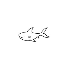 Obraz premium Cute drawing of a shark illustration. Suitable for stickers, posters, invitation cards and wildlife infographics