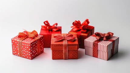 Obraz premium Gift boxes separated on a white backdrop