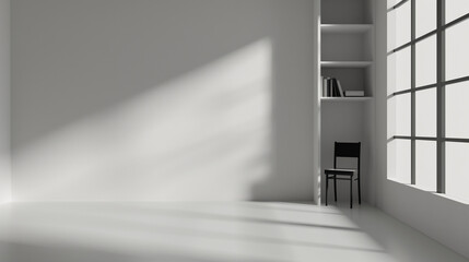 Obraz premium Modern living room interior with blank space and empty wall.