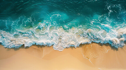 Fototapeta premium Sea and beach images transport viewers to idyllic shores, where the sun-kissed sands meet the endless expanse of the ocean. With azure waters stretching to the horizon and the gentle rhythm of waves.