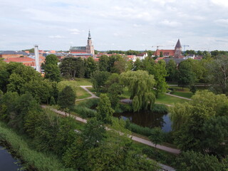 Drohnenaufnahme der Greifswalder Innenstadt
