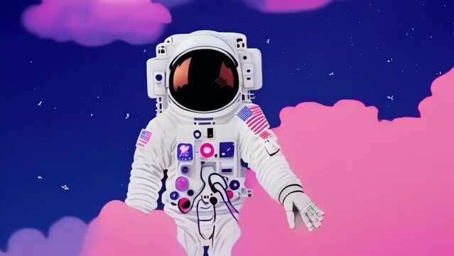 An astronaut explores space in zero gravity
