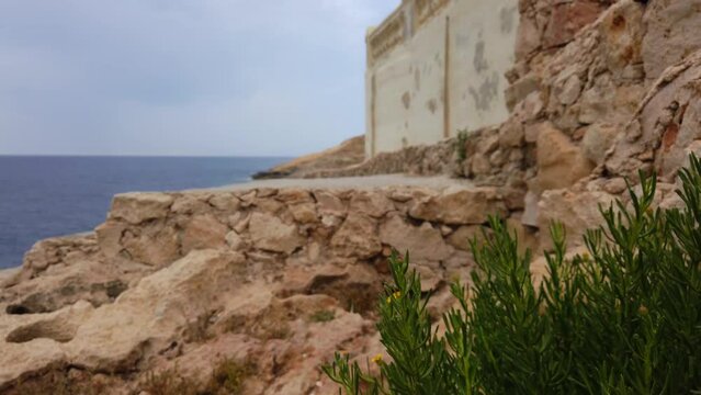 Zurrieq, Malta 24.05.2024 - Wield iz-Zurrieq eroded coast on an overcast day. High quality 4k footage