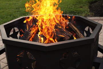 fire in a fireplace
