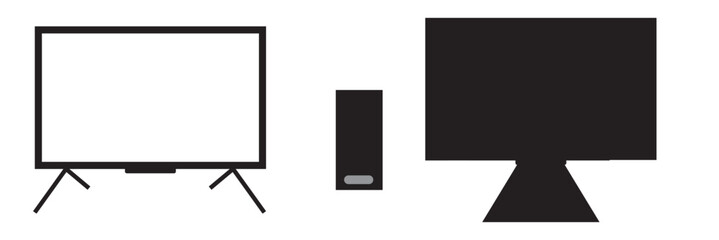 Television vector . Widescreen tv icon.