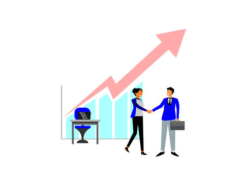 business people shaking hands, growth chart clip art preview