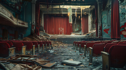 A movie theater with a lot of empty seats