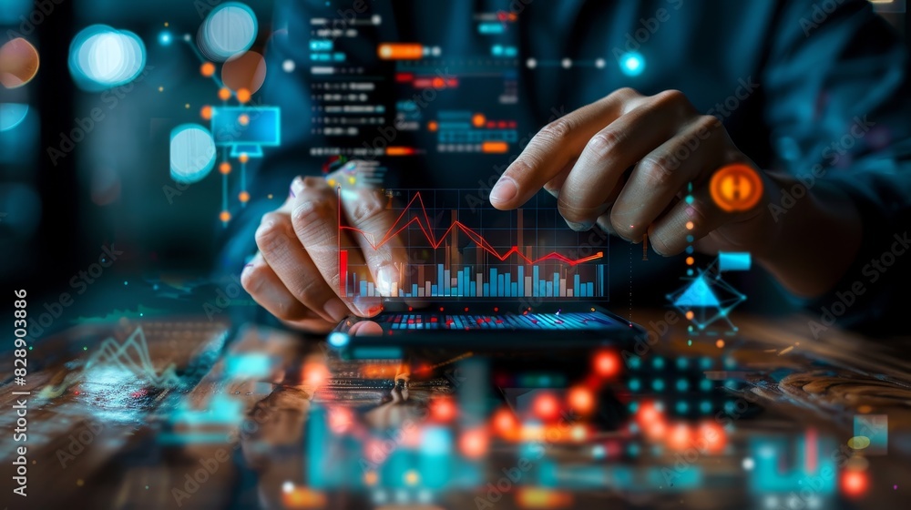 Poster digital marketing, data analysis for performance and create insight report