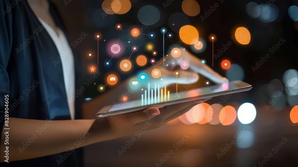 Aufkleber digital marketing, data analysis for performance and create insight report