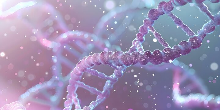 Exploring 3D molecular structure of human cell biology DNA strands. Concept 3D Molecular Structure, Human Cell Biology, DNA Strands, Exploring