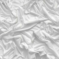 Obraz premium Close-up background of white fabric lies with folds, from top to bottom 
