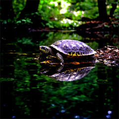 Obraz premium Within the emerald depths of a