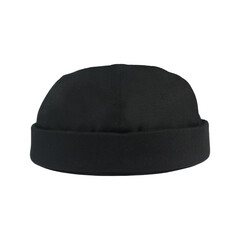 Blank beanie in black, miki hat, Mikifleece, Isolated white background