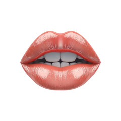 Fototapeta premium Transparent PNG of Close up of a womans lips against a white backdrop