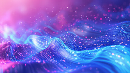 A blue and purple background with a wave of light blue and purple