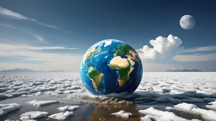 Affected by climate change and global warming.  Saving the planet, World Environment Day.