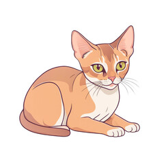 Fototapeta premium Watercolor illustration, clipart isolated, cute cat sitting, orange cat