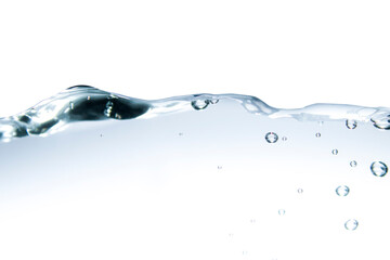 Image of water waves and blue bubbles.