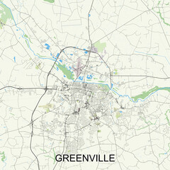 Greenville, North Carolina, United States map poster art