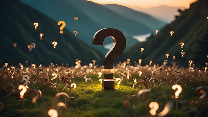 Question marks. Problems to solve concept., AI generated image, ai. AI generated image, ai