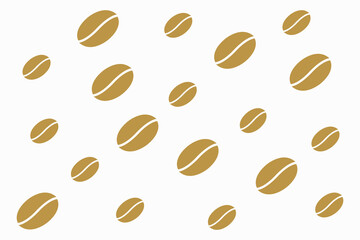 White background coffee bean pattern wallpaper with abstract texture.