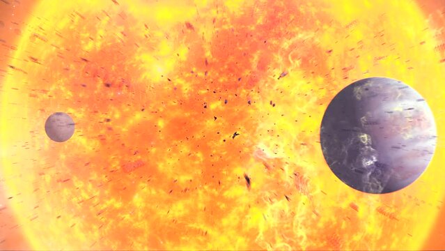 Solar System with eight planets, large sun and asteroid fields
3d rendering of our solar system and asteroid fields, 4K, 2024
