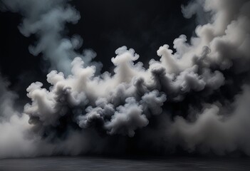 Naklejka premium Dark-stormy-clouds-with-billowing-white-and-gray generate ai