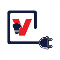 V letter special vector logo design