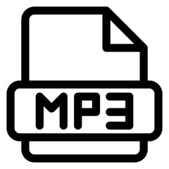 mp3 line icon vector illustration  isolated on white background