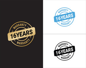 Obraz premium 16 Years Warranty Vector, 16 Years Warranty Logo