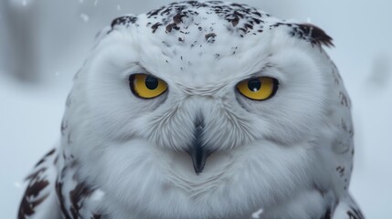 Snowy Owl in Winter Landscape