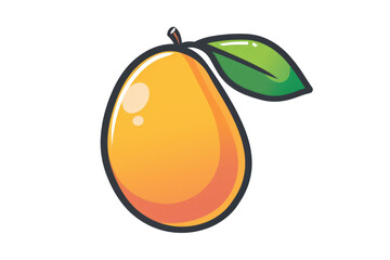 mango icon isolated on white or transparent png