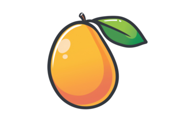 mango icon isolated on white or transparent png