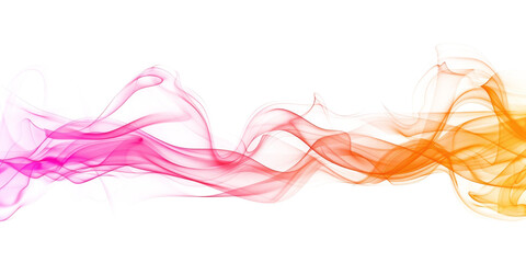 pink orange smooth smoke wave isolated on white or transparent png