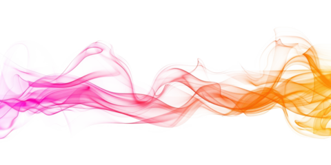 pink orange smooth smoke wave isolated on white or transparent png