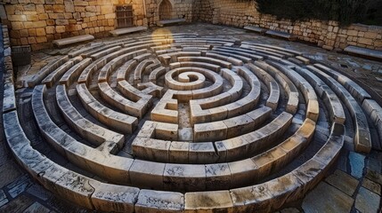 A labyrinthine maze symbolizing the complexity of the human mind.
