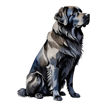 recommend clip art: Newfoundland Dog Hand Drawn Watercolor Painting Illustration