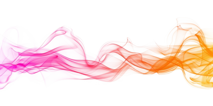 pink orange smooth smoke wave isolated on white or transparent png