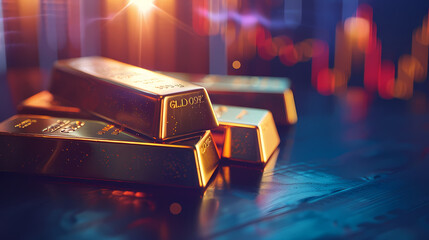 Gold bars and gold market