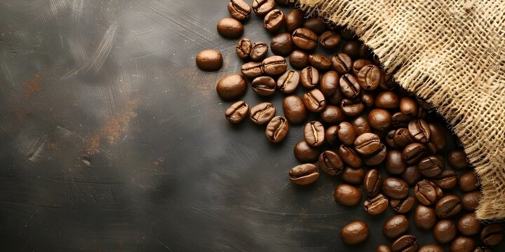 Top view of roasted coffee beans on International Coffee Day celebration. Concept Top View Photography, Roasted Coffee Beans, International Coffee Day, Coffee Celebration, Food Photography - Powered by Adobe