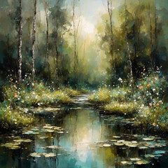 Pond Deep in the Forest