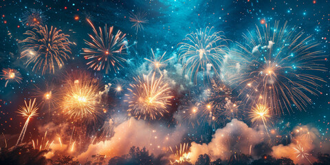 Fototapeta premium 4th of July fireworks