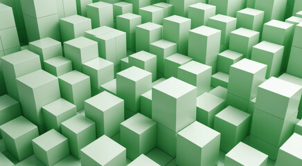 Obraz premium green white boxes abstract art