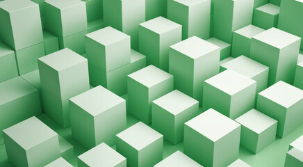 Obraz premium green white boxes abstract art