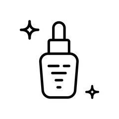 Obraz premium Under eye serum for dark circles and puffiness. Simple line icon. Eye cream for fine lines and wrinkles. Contour symbol. Vector isolated outline drawing.