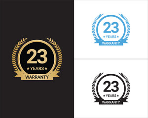 23 Years Warranty Vector, 23 Years Warranty Logo
